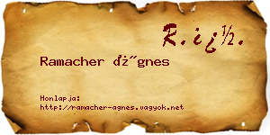 Ramacher Ágnes névjegykártya
